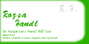 rozsa handl business card